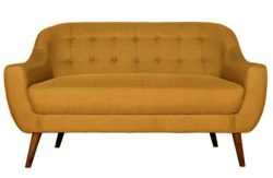 Hygena Lexie Retro Regular Fabric Sofa - Lemon